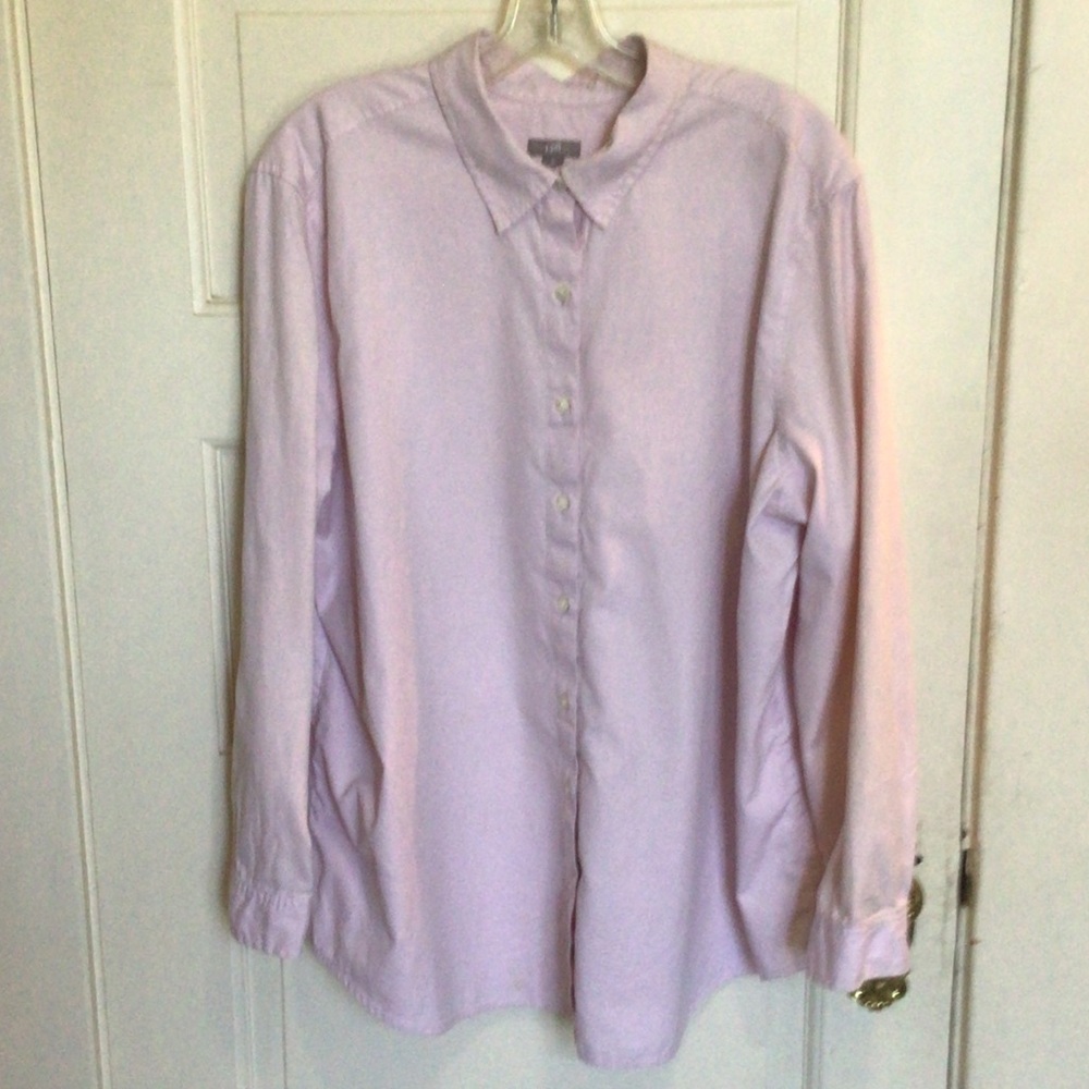 J. Jill 100% Cotton Pale Lilac Pink Button Down Shirt